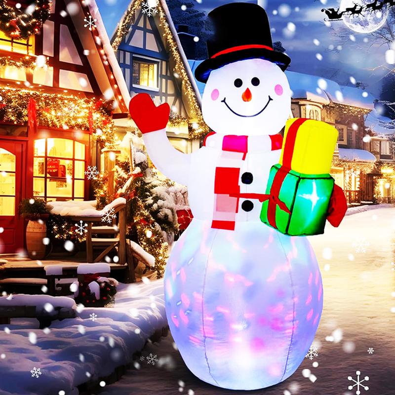 Inflatable Snowman with LED Light, 1 Set Inflatable Snowman Ornament, Party Supplies for Indoor and Outdoor Yard Garden, Home Decor