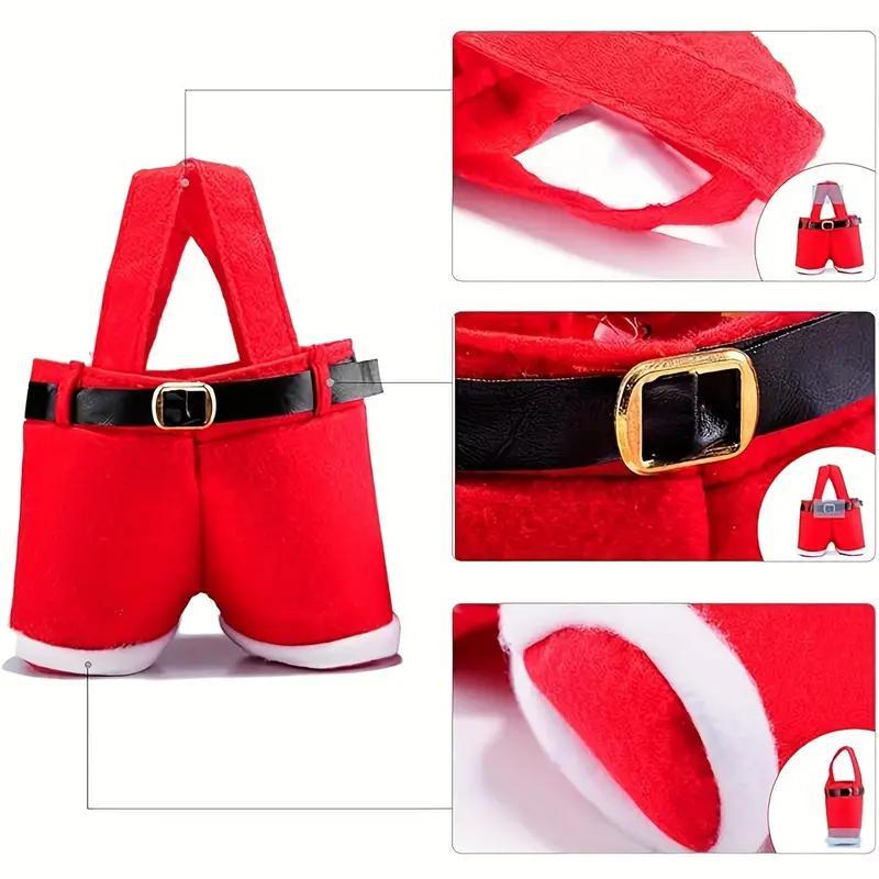 Christmas Themed Candy Bag, 6 Counts Cute Santa Claus Design Candy Gift Bag with Adjustable Belt Decorations Supplies, Festive & Party Supplies for Indoor & Outdoor