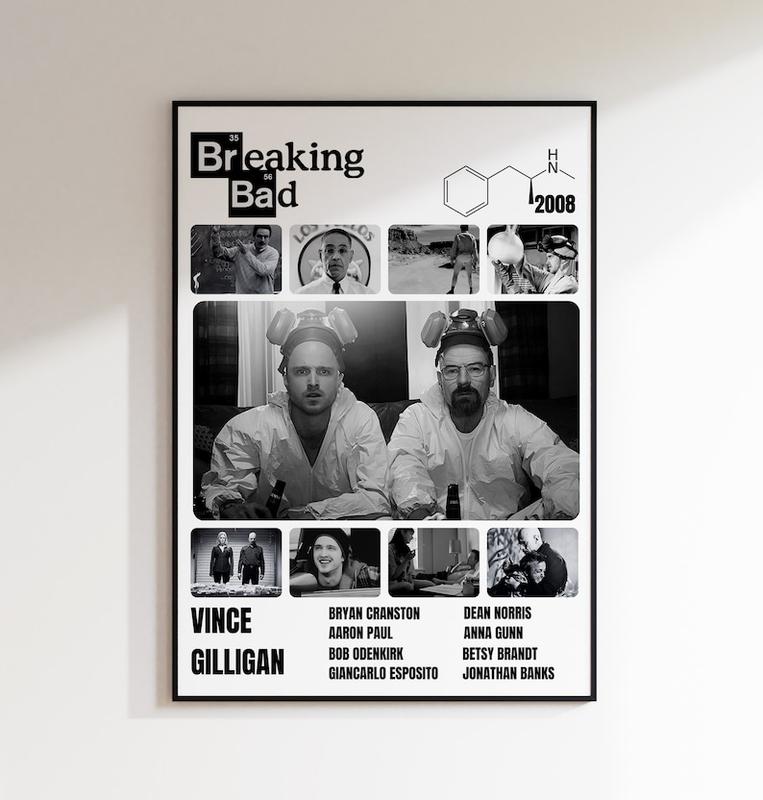 Breaking Bad Poster, Black and White Aesthetic Wall Art