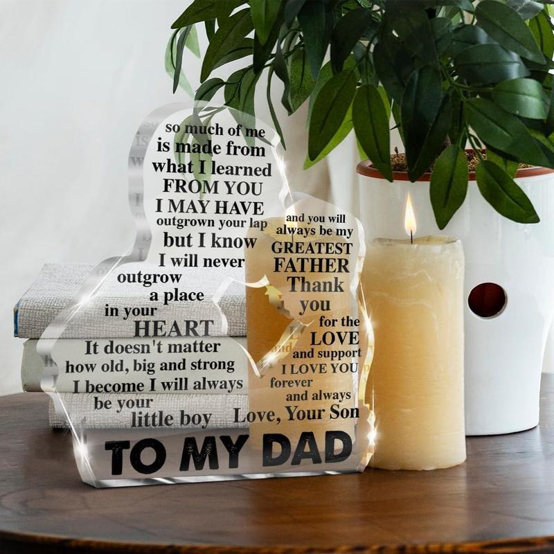 Dad Gift From Son, Christmas Gifts, Best Dad Gift Ideas, Thank You Gifts for Dad, Dad Acrylic Sign Keepsake Father's Day Birthday Present