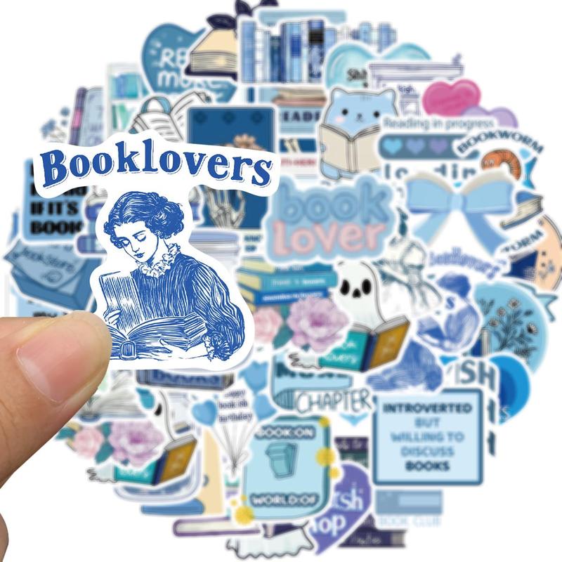 Book Lovers Sticker, 50pcs set Waterproof Self Adhesive Decor Paper, Decor Sticker for Gift Greeting Card Water Bottle Laptop Phone