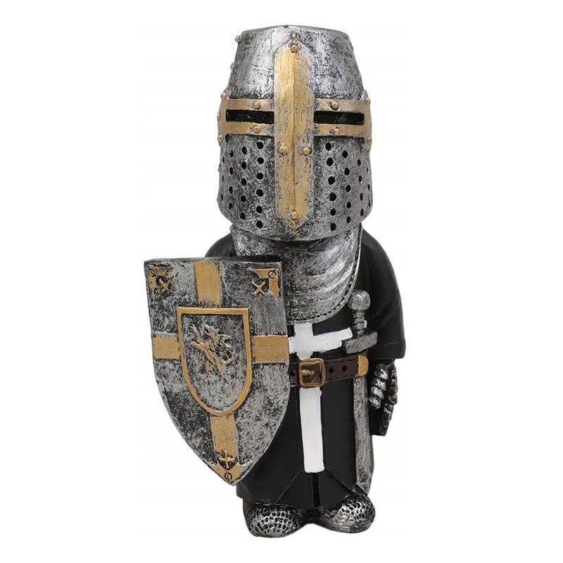 Medieval Guard Knight Design Resin Ornament, 1 Count Creative Knight Themed Resin Statue, Desktop Decoration for Office Home