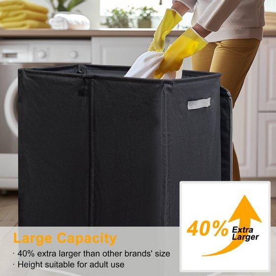 BGTREND Double Laundry Hamper with Lid - 155L Capacity - Removable Liner - Oxford Material