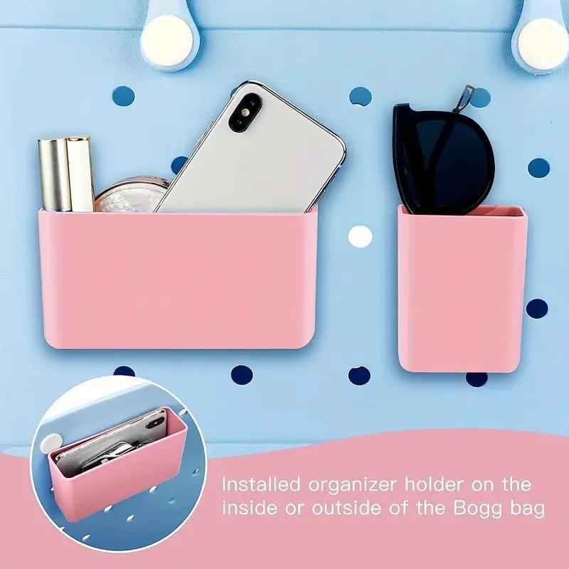 Plastic Durable Phone Storage Box for Beach Bag, 2 Counts set Creative Phone Organizer Insert Charm for Bogg Bag, Travel Essentials, Beach Essentials, Storage Organizer for Home and Outdoor Camping