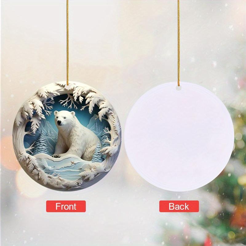 Bear Design Hanging Ornament, 1 Count Animal Themed Acrylic Hanging Ornament, Holiday Party Decoration, Home Decor for Living Room Bedroom