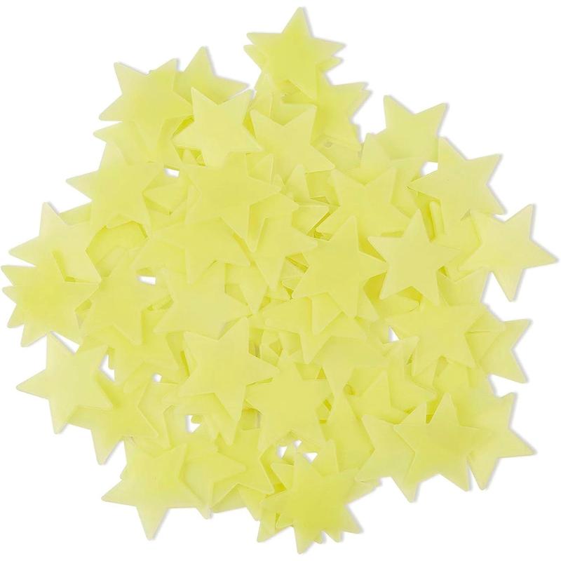 Star Shaped Sticker, 100pcs Glow in The Dark Sticker Room Decor, Waterproof Self Adhesive Wall Decal, Decorative Sticker for Home Bedroom Living Room