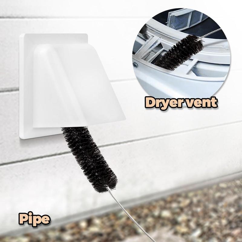 2 Pack Dryer Vent Cleaner Kit with Long Flexible Vacuum Brush for Home Cleaning - Clothes Dryer Lint Brush Vent Trap Cleaner