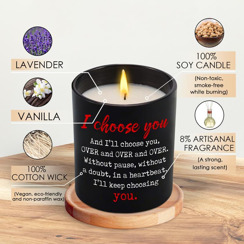 Couple, Christmas, Birthday Gifts for Her, Him, Anniversary, Romantic Gifts for Husband and Wife, Lavender Scented Candle 10oz Aroma Decoration