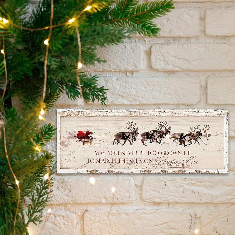 Wooden Christmas Themed Hanging Sign, 1 Count Vintage Style Hanging Plaque, Wall Decor for Home Living Room Bedroom