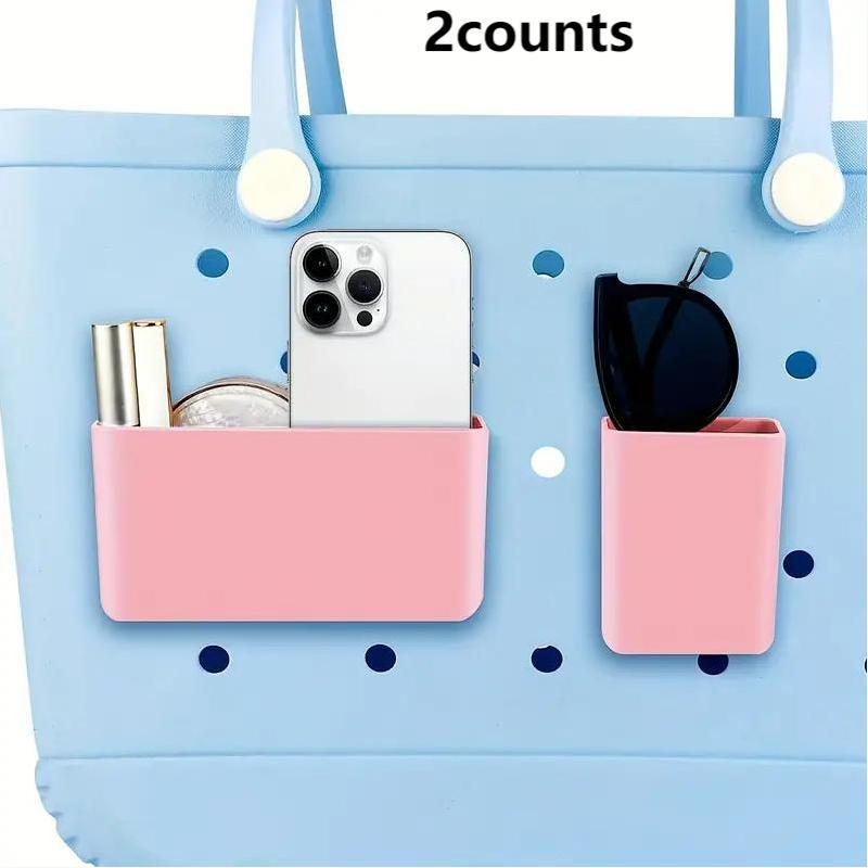 Plastic Durable Phone Storage Box for Beach Bag, 2 Counts set Creative Phone Organizer Insert Charm for Bogg Bag, Travel Essentials, Beach Essentials, Storage Organizer for Home and Outdoor Camping