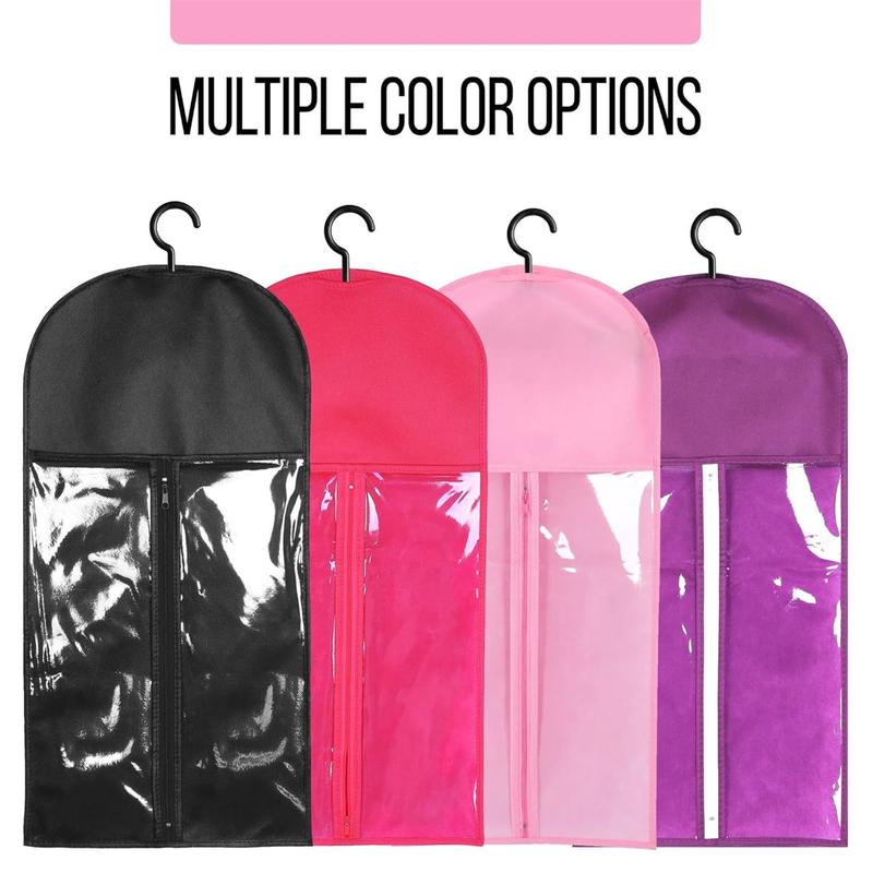 3PCS Hair Extension Holder Dust-proof Wig Bags Storage with Hanger Portable Wig Storage for Multiple Wigs Holder Wig Hanger for Multiple Wigs stand with Transparent Zip Up Closure wigs & accessories