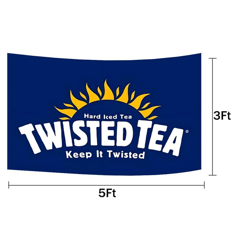 Twisted Tea Flag 3*5FT Funny Wall Tapestry Polyester Durable Banner Suitable for College Dormitory Indoor Party