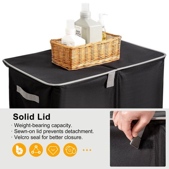 BGTREND Double Laundry Hamper with Lid - 155L Capacity - Removable Liner - Oxford Material