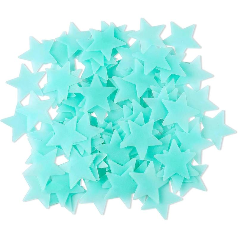 Star Shaped Sticker, 100pcs Glow in The Dark Sticker Room Decor, Waterproof Self Adhesive Wall Decal, Decorative Sticker for Home Bedroom Living Room