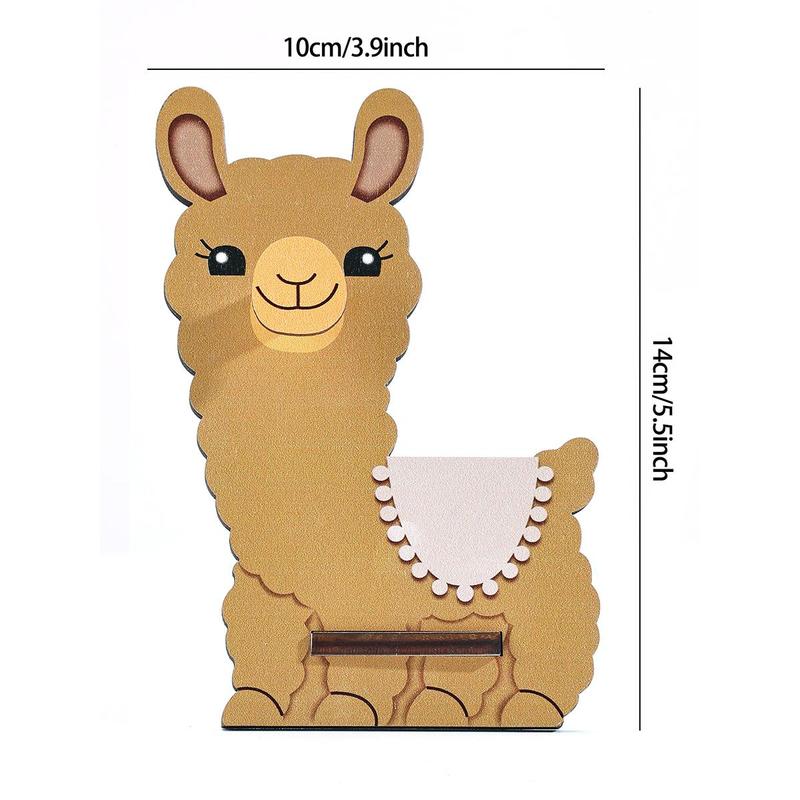 Wooden Alpaca Shaped Eyeglasses Holder, 1 Count Cute Animal Shaped Eyeglasses Display Rack, Home Organizer for Living Room Bedroom Office