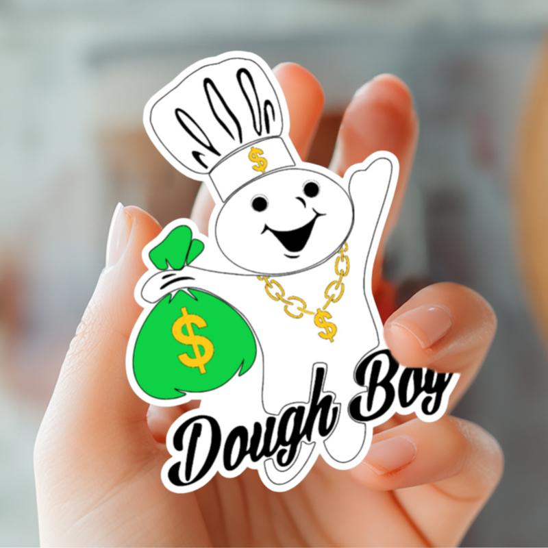 Dough Boy Sticker - Hard Hat Stickers, Funny Sarcastic Stickers, Cooler, Toolbox, Meme Prank, Laptop, Blue Collar, Decal