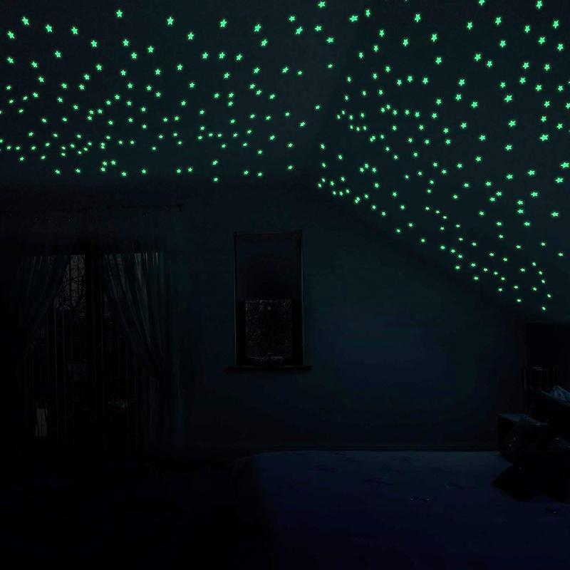 Star Shaped Sticker, 100pcs Glow in The Dark Sticker Room Decor, Waterproof Self Adhesive Wall Decal, Decorative Sticker for Home Bedroom Living Room