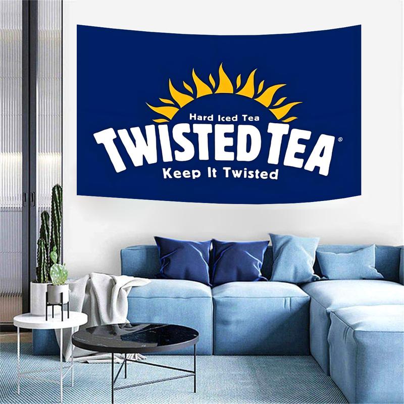 Twisted Tea Flag 3*5FT Funny Wall Tapestry Polyester Durable Banner Suitable for College Dormitory Indoor Party