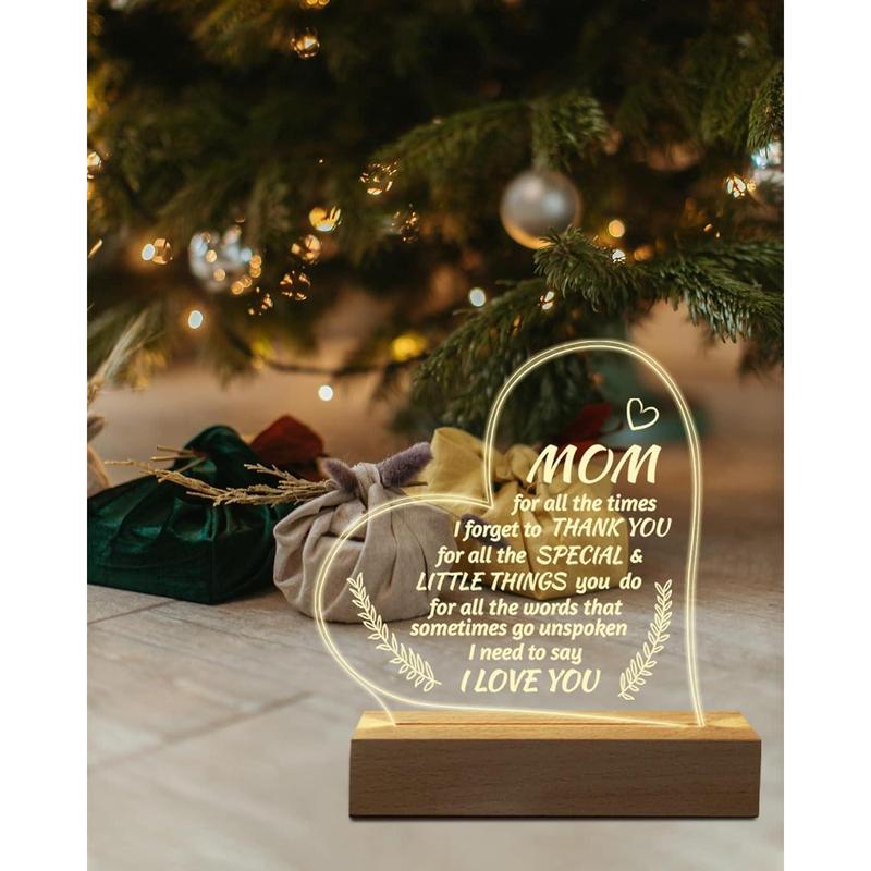 Mom Birthday Gifts, Acrylic Engraved 15 * 19CM Presents, Mothers Day Christmas Gifts for Mom from Daughter Son