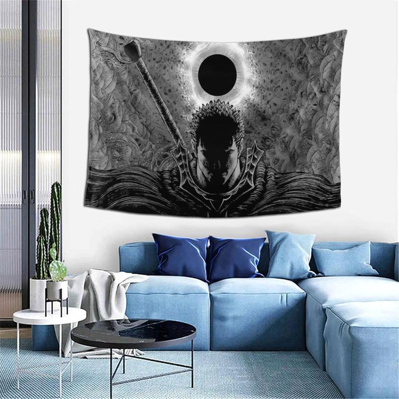 Heqqred Anime Berserk Tapestry Wall Hanging Home Decoration Wall Blanket Dormitory Living Room Bedroom Backdrop Poster(60x40inch)