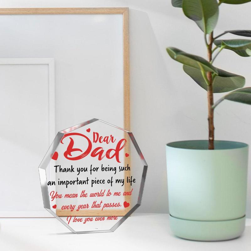 Irregularly Shaped Acrylic Plaque, Creative Birthday Gift for Dad, Home Decoration Ornament, Emotional Connection Gift, Thanksgiving Gift, Christmas Gift