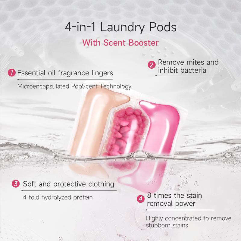 Gold Key 4-in-1 longer lasting floral fragrance stronger cleaning power protect the color of clothes 32 pieces laundry detergent beads pods with scent booster