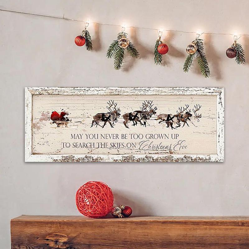 Wooden Christmas Themed Hanging Sign, 1 Count Vintage Style Hanging Plaque, Wall Decor for Home Living Room Bedroom