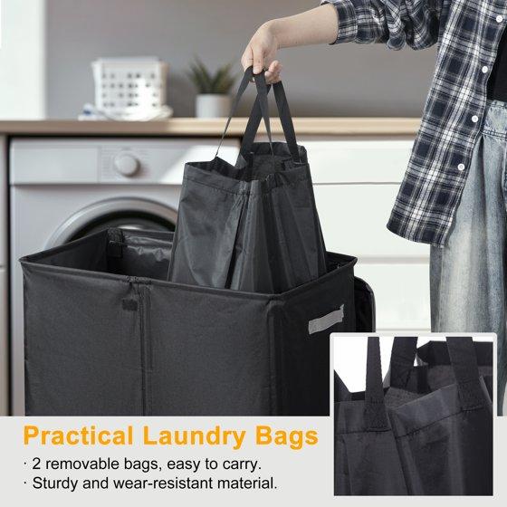 BGTREND Double Laundry Hamper with Lid - 155L Capacity - Removable Liner - Oxford Material