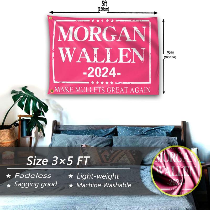 Pink Tapestry for Bedroom Dorm Musician Morgan Wall Art Flag - Perfect for Hanging - Decor