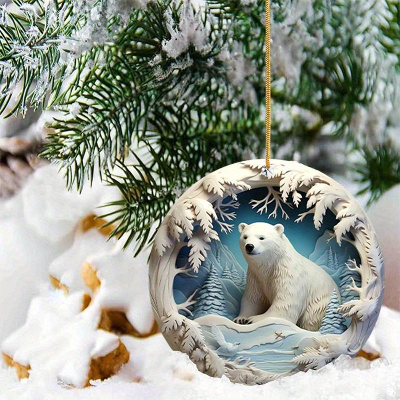 Bear Design Hanging Ornament, 1 Count Animal Themed Acrylic Hanging Ornament, Holiday Party Decoration, Home Decor for Living Room Bedroom