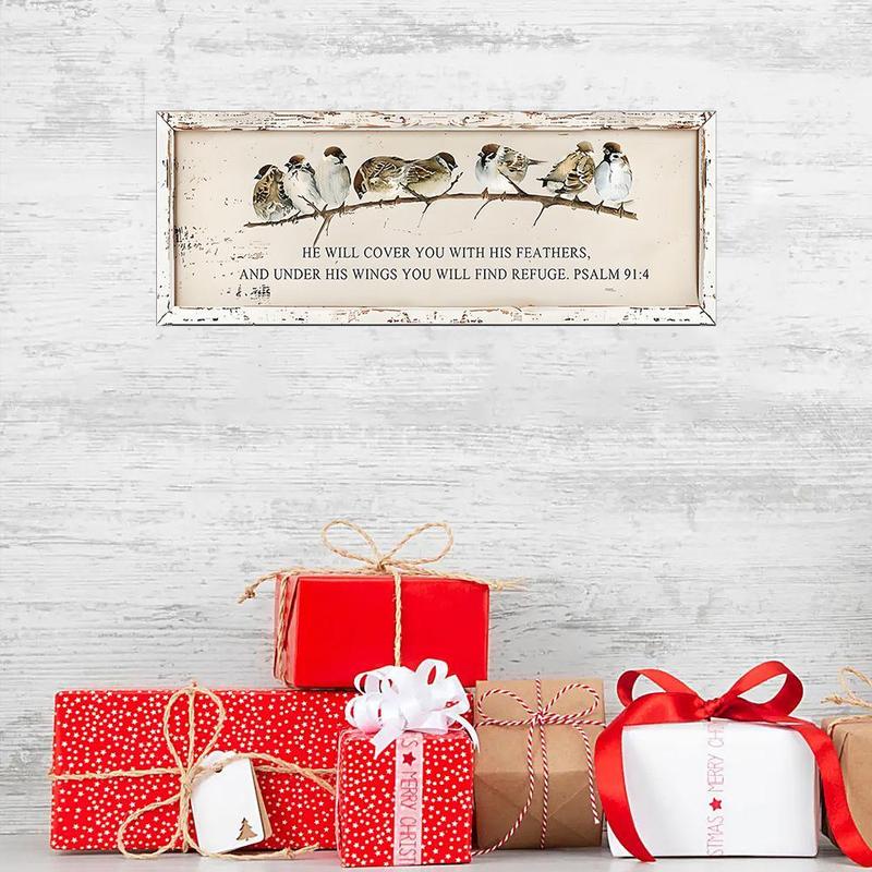 Wooden Christmas Themed Hanging Sign, 1 Count Vintage Style Hanging Plaque, Wall Decor for Home Living Room Bedroom