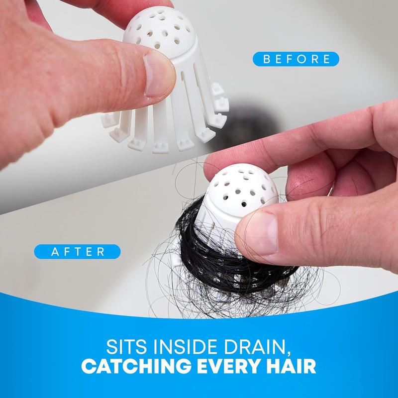 TubShroom Toss 21pk Disposable Bathtub Drain Strainers | Hair Catcher for Shower to Prevent Clogs, Traps Human and Pet Hair (White)