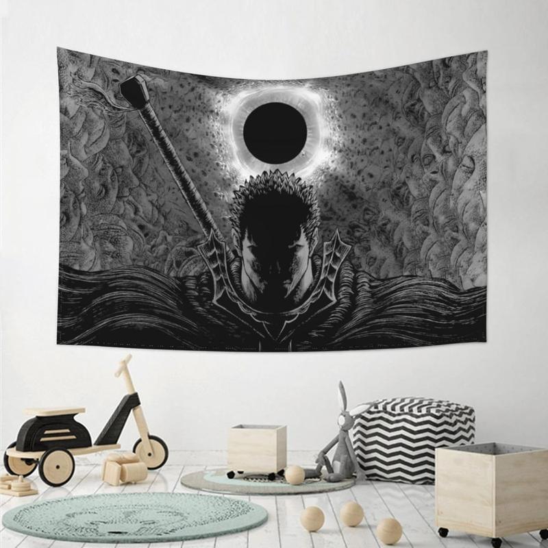 Heqqred Anime Berserk Tapestry Wall Hanging Home Decoration Wall Blanket Dormitory Living Room Bedroom Backdrop Poster(60x40inch)