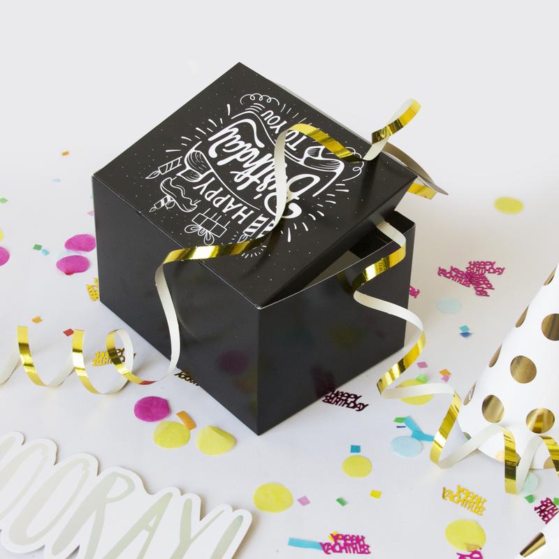 FETTIPOP Surprise Exploding Confetti Gift Box - Happy Birthday