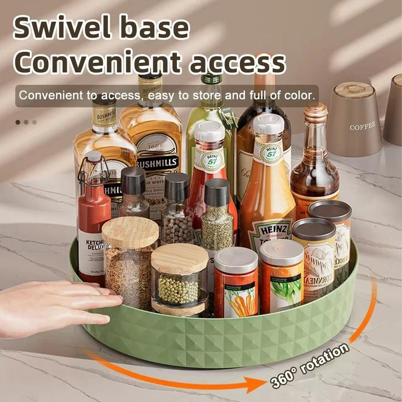 Condiment Bottle Storage Tray,1 Count Multifunctional 360°Rotating Storage Rack,Kitchen Organizer for Cabinets Storage Rooms Fridges