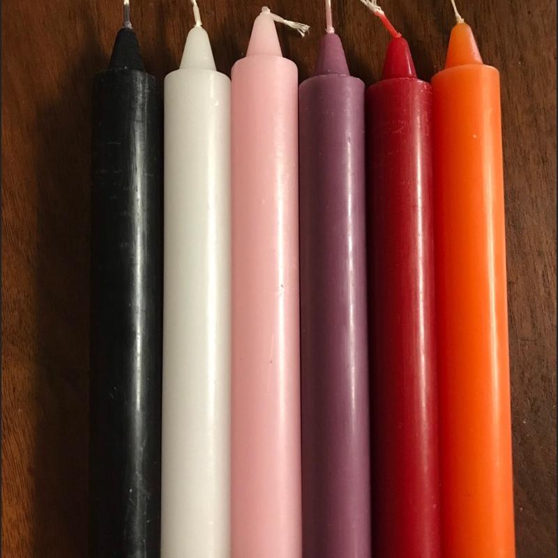 6in Tapered Colored Spell Candle- Different Colored Candles For Different Spell Types