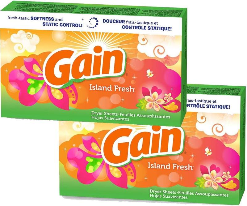 Dryer Sheets - Island Fresh Scent - 34 Count Dryer Sheets Per Box - Pack of 2