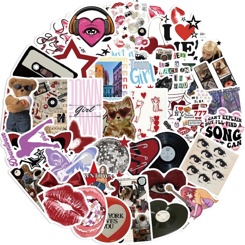 Y2K Girls Themed Sticker, 50pcs set Waterproof Self Adhesive Decor Paper, Decor Sticker for Gift Greeting Card Water Bottle Laptop Phone