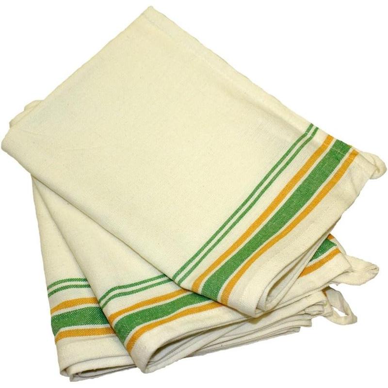 Yellow Vintage Towels 3ct Notion, Green Stripe, 3 Count Cotton Hanging