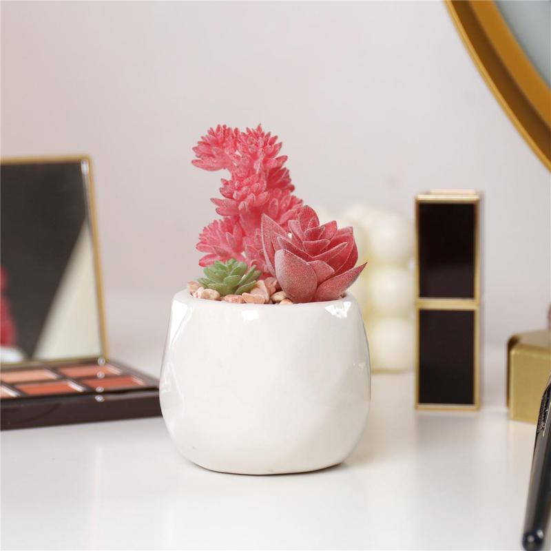 Artificial Succulent Plant, Fake Simulation Succulent Potted Plant, Gift for Mom, Decorative Plant for Home Office Decoration