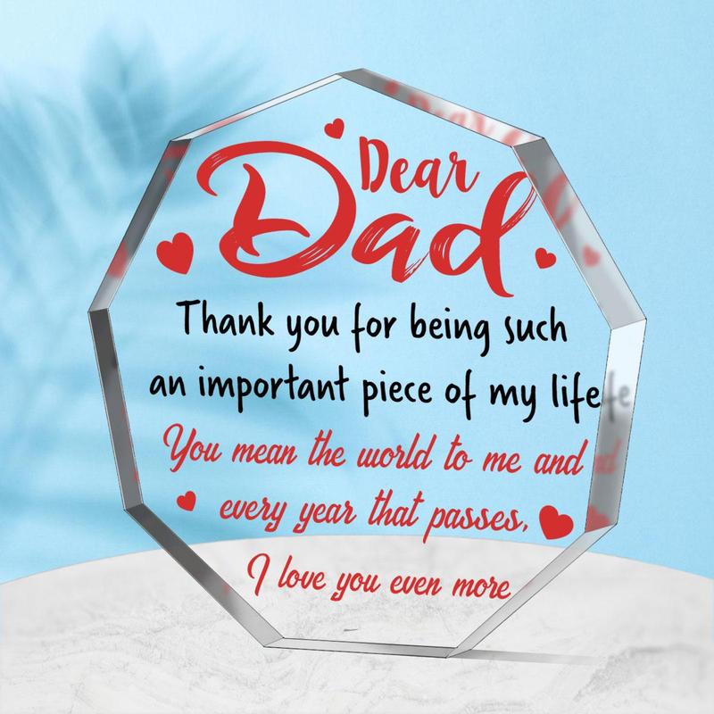 Irregularly Shaped Acrylic Plaque, Creative Birthday Gift for Dad, Home Decoration Ornament, Emotional Connection Gift, Thanksgiving Gift, Christmas Gift