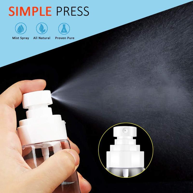 6 Spray Bottles Small 100ml 3.4 oz Empty Mini Travel Size Spray Bottle Fine Mist Hairspray Bottle for Essential Oils Refillable Travel Containers for Cosmetic, Perfume + Drawstring Bag