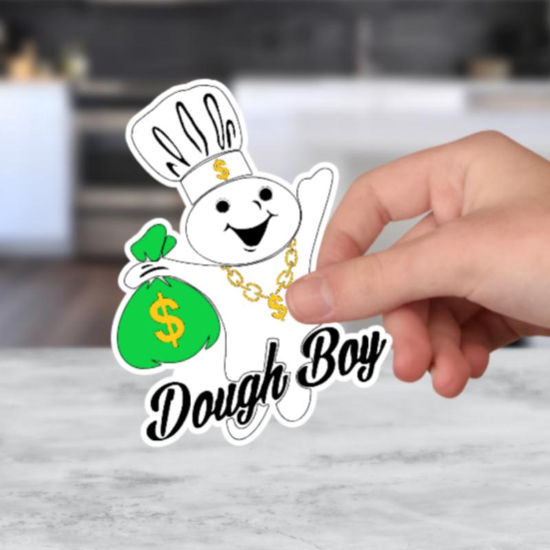 Dough Boy Sticker - Hard Hat Stickers, Funny Sarcastic Stickers, Cooler, Toolbox, Meme Prank, Laptop, Blue Collar, Decal