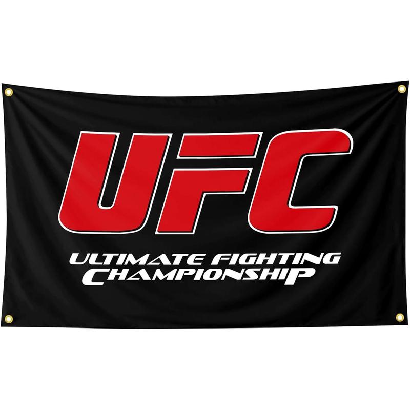 UFC Ultimate Fighting Champion Black Background Art Tapestry 3×5FT Bedroom Wall Art Tapestry For Family Dormitory Living Room