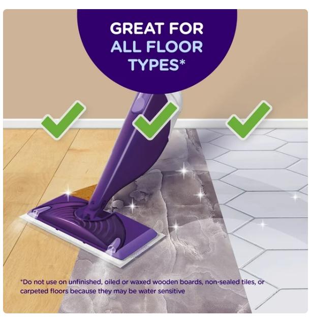 Swiffer WetJet Mop Starter Kit (1 Mop, 5 Mop Pads, 1 Liquid Solution)