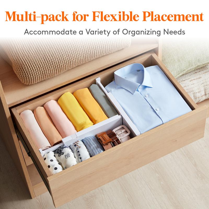 Lifewit Drawer Dividers - Plastic Organizers for Clothes, Expandable Dresser Separators in Home Organization