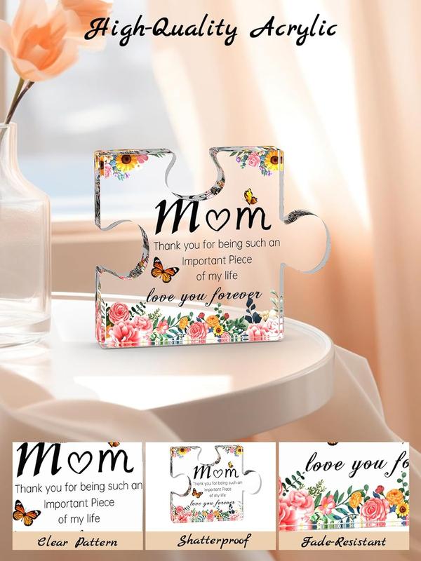 Gifts for Mom  Keepsake Sign Birthday Gifts Mothers Day Gifts from Daughter, 3.5 x 3.1 Inch  Puzzle Plaque Gifts for Mom  Mom Stepmom Mother in Law Grandma, Valentines Christmas Gift