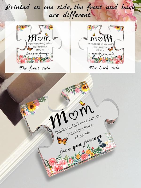 Gifts for Mom  Keepsake Sign Birthday Gifts Mothers Day Gifts from Daughter, 3.5 x 3.1 Inch  Puzzle Plaque Gifts for Mom  Mom Stepmom Mother in Law Grandma, Valentines Christmas Gift