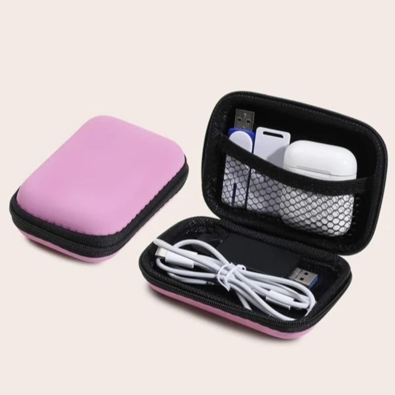 Portable Data Cable Storage Box with Zipper, 1 Count Dustproof Storage Container, Portable Organizer for Home Use and Travel, Summer Gift, Travel Essentials