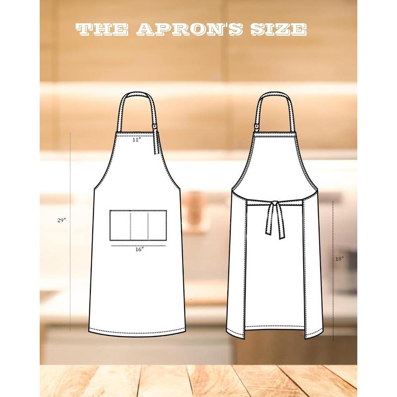 Christmas Gifts for Men Women, White Elephant Gifts for Adults,Black Funny Cooking Apron - Adjustable Apron with 3 Pockets Stockings Stuffers